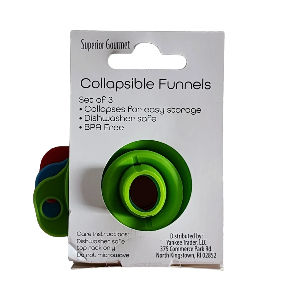 Set of 3 Small Silicone Collapsible Funnels Kitchen Tools - Picture 8 of 10